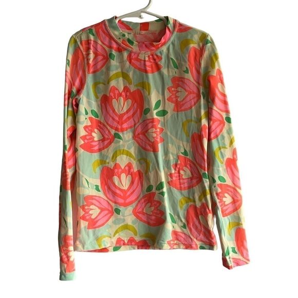 Kid's Crewcuts UPF 50+ Floral Print Longsleeve Rashguard Swim Top - Picture 1 of 8